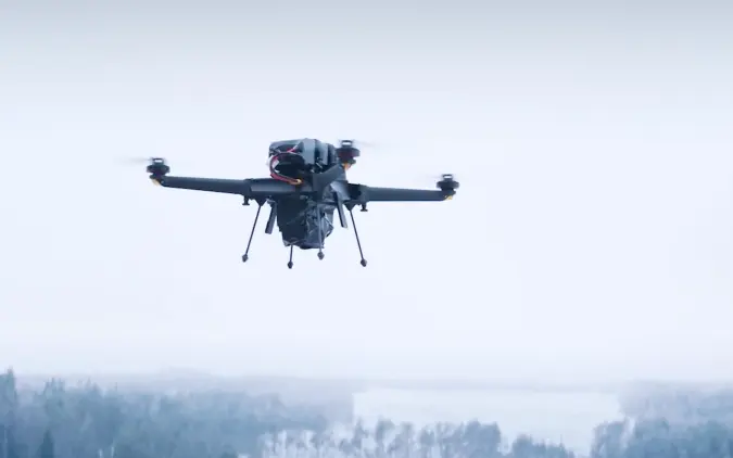 Drone operating in winter conditions