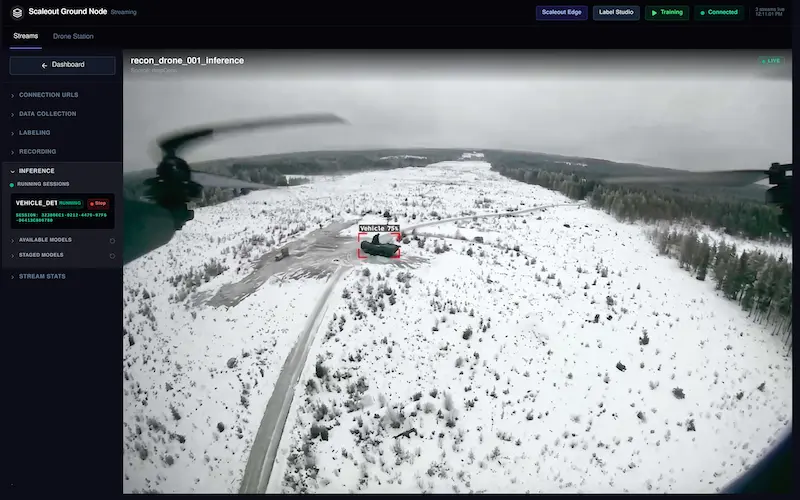 Scaleout Edge interface for tactical computer vision